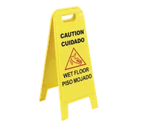 product of Carlisle 3690000 Flo-Pac Safety Floor Sign, 11"W x 25"H A-Frame, Yellow Plastic, Lockable