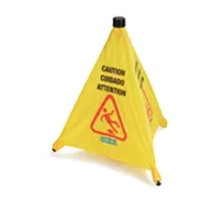 product of Carlisle 3694204 Pop-Up Cone Floor Sign, 18" W x 20" H Nylon, English/Spanish/French