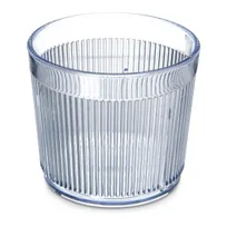 product of Carlisle 402907 Crystalon Stack-All 9oz Clear Ribbed Tumbler, SAN Plastic, BPA-Free, Dishwasher Safe