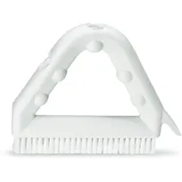 product of Carlisle 41323EC04 Sparta Tile & Grout Brush, 9" Triangular, Bristles, Yellow Handle, Scraper