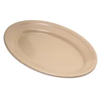 product of Carlisle 4356325 Oval Melamine Platter 9-1/4" x 6-1/4", Tan, Reinforced, Dishwasher Safe BPA-Free NSF