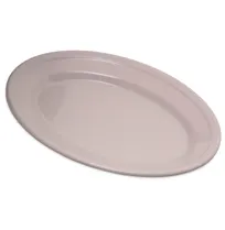 product of Carlisle 4356342 Oval White Melamine Serving Platter 9-1/4" x 6-1/4", Dishwasher Safe, BPA Free, NSF