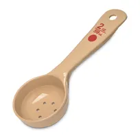 product of Carlisle 436206 2 Oz Perforated Spoon, 7-1/8" Beige Plastic Handle, BPA‑Free, NSF