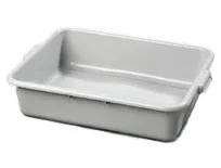 product of Carlisle 44010SKD23 Bus Box, 1-Compartment Gray HDPE, 20"L x 15"W x 5"H, Rims, Stackable