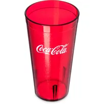product of Carlisle 52203550 Coca-Cola Stackable Tumbler – 20 oz, Red Textured, SAN BPA‑Free, Dishwasher Safe