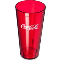 product of Carlisle 52243550H Coca-Cola Stackable Tumbler, 24 oz, Red Textured SAN, BPA Free, Dishwasher Safe