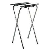 product of Carlisle C3625T38 Extra-Tall Folding Tray Stand, 19"L x 16"W x 36"H, Steel, Chrome Finish