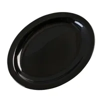 product of Carlisle KL12703 - 12" x 9" Oval Melamine Black Platter, Dishwasher Safe, BPA Free, NSF