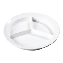 product of Carlisle KL20302 - 8" White Melamine 3-Compartment Plate, Dishwasher Safe, BPA-Free