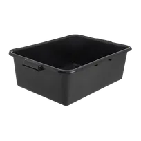 product of Carlisle N4401103 Comfort Curve Tote Box, 20"L x 15"W x 7"H Black Polyethylene, 1-Compartment, Stackable with Reinforced Rim, NSF Certified