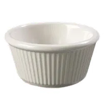 product of Carlisle S287-842 Plastic Ramekin 4 oz (3-3/8" Dia) Bone Melamine Stackable Dishwasher Safe - 12/Pack