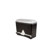product of Carlisle ST250 Straw Dispenser - Black Plastic, Single, 8" H x 10" W x 4-1/4" D, 250 Straw Cap, Lid