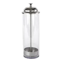 product of Concasse MCACCPOP01 Straw Dispenser - Clear Cylinder, 3-1/2" x 11" Plastic Housing, Lid Organizer