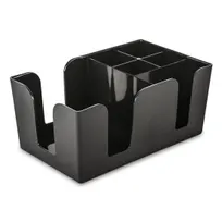 product of Concasse MCCAS Bar Caddy - Six-Compartment Organizer, Black Plastic, Bartending Smallwares Essential