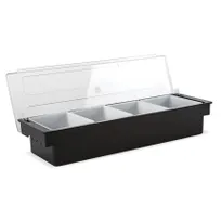 product of Concasse MCCB4B 4-Compartment Plastic Condiment Bar Holder, Tabletop Dispenser, Sturdy Base