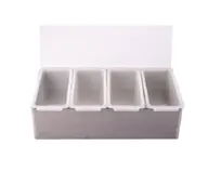 product of Concasse MCCB4BAI 4-Compartment Stainless Steel Condiment Bar Holder, Server with Four Divisions