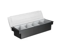 product of Concasse MCCB5B 5-Compartment Plastic Condiment Server Bar, Organizer for Sauces and Spreads