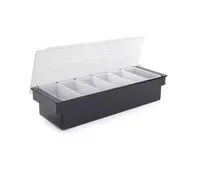 product of Concasse MCCB6B Condiment Server Bar, Six Plastic Divisions, Tabletop Organizer for Sauces