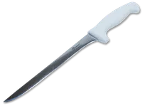 product of Concasse MCCFIL08 Boning Knife - 8" Straight Blade, White Plastic Handle, Durable Poly Construction