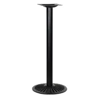 product of G & A DFH22 DF Series Cast Iron Restaurant Table Base, 22" Diameter Round Scalloped Base, 3" Column, Bar Height, Black Finish with Spider & Adjustable Floor Glides