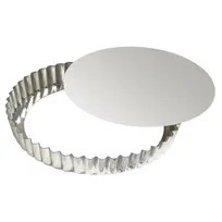 product of Louis Tellier 126440 Tart Mold 11" x 1" Fluted Tinplate Steel, Coated, Loose Base, 10-11" Size