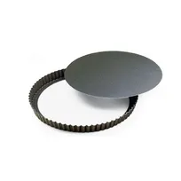 product of Louis Tellier 226622 Tart Pan, 8.66" Diameter x 1.37" Height, Round Fluted Loose Bottom Baking Pan