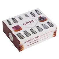 product of Louis Tellier GL364 Pastry Nozzle Set - Stainless Steel Cake Decorating Tips, Case, Multiple Sizes