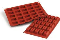 product of Louis Tellier SF092 Savarin Mold 1-5/8" x 7/8" x 3/4" H, 100% Silicone, Red, Uncoated