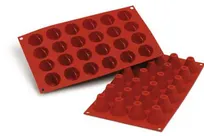 product of Louis Tellier SF095 Savarin Mold, 1-3/8" Diameter x 1-1/8" Height Cone, Red Silicone Uncoated