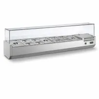 product of AMPTO MPP-3TP Refrigerated Top Rail Ingredient Display Case, 87" Long