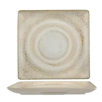 product of Ariane Porcelain DJSARN09U011002 Square Paros Shell Sand China Platter 8 1/4" x 8 1/4" - 6/Case