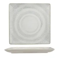 product of Ariane Porcelain DJSARN09V011001 Square Aqua Shell Porcelain Platter 6 2/7" x 6 2/7" - 12/Case
