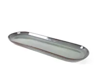 product of Select Concept 01-741-60 Oval Green Stoneware Platter, 5.9" W x 17.71" D x 1.10" H, Dinnerware Tray