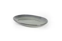 product of Select Concept 01-757-1-60 Oval Stoneware Platter, 11" W x 15" D x 1.9" H, Green China Dinnerware