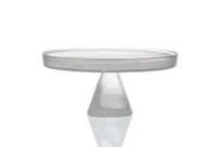 product of Ardacam 1404F-2033-2 Footed Plate Stand, 11.02" White Glass, 10-11" Diameter, Asos Finish - 1/Each
