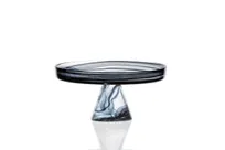 product of Ardacam 1405F-1587-43 Footed Plate, 8.27" Black Glass Stand, 7-9" Diameter Tabletop Risers