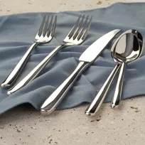 product of Mikasa 5257218 Dessert Fork, 6-4/5"L, Heavy Weight, 18/10 Stainless Steel, Santorini - Dozen