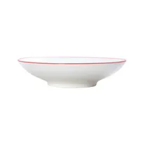product of Mikasa 5260290 Bistro Bowl, 34 oz, 9.5" Dia., White with Red Band, Porcelain, Round, Shallow, Coupe