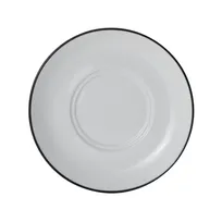 product of Mikasa 5260395 China Bistro Saucer, 6.75" dia., Vitrified Porcelain, White with Black Band