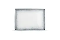 product of F2D 5314879 Rectangular Plate, 11" White With Black Sparkle Porcelain, Dishwasher Microwave Oven Safe