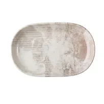 product of ID Fine 5316100 Oval China Platter, 4.625" W x 7.25" D x 1" H, Creme Atlanta, Safe - 1/Each