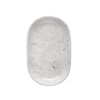 product of ID Fine 5316200 China Platter, 7.222" W x 11.2" D x 1.167" H, Brulee Grigio, Dishwasher Safe