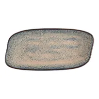 product of ID Fine 5324980 Oval Platter, 4.38" W x 8.63" D x 0.88" H, Charma Blue Vitrified Stoneware Ceramic