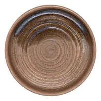 product of ID Fine 5325253 Roots Plate, Round 3.9" x 0.75" Coastal Vitrified Stoneware Ceramic