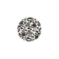 product of ID Fine 5335915 1972 Coupe Plate, 5.91" Round Porcelain Plate Herba Black Fulya, Dishwasher Safe