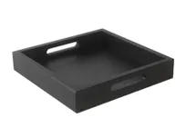 product of Select Concept BQ091B Handled Serving Tray, Square 11" x 11" x 1.96" Black Oak Patterned Wood