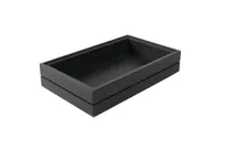 product of Select Concept BQ204B Stackable Cutlery Bin / Box, 6.39" W x 10.07" D x 2.24" H, Black/Oak Wood, Holds GN 1/4