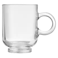 product of ONIS O-1005519 Sentido Coffee Glass Mug, 12.5 oz, 4.94" Dia x 4:37" H, Clear Glass