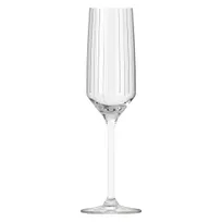 product of Royal Leerdam RL-1005808 Carre Optics Champagne Glass, 7.5 oz, 2.19" Dia x 9.06" H, Clear Glass