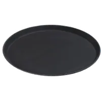 product of Carlisle 1100GL004 GripLite Non-Skid Serving Tray, 11-1/4" Dia., Round, Polypropylene, Black